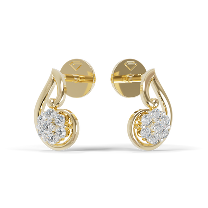 Guru Jewel's Crescent Swirl Crystal Drop Silver Earrings for Her