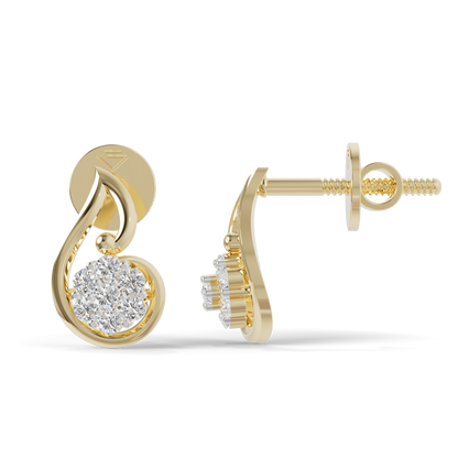 Guru Jewel's Crescent Swirl Crystal Drop Silver Earrings for Her