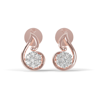 Guru Jewel's Crescent Swirl Crystal Drop Silver Earrings for Her