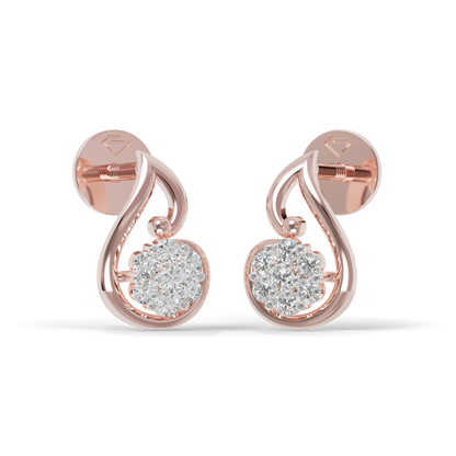 Guru Jewel's Crescent Swirl Crystal Drop Silver Earrings for Her