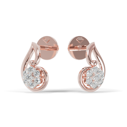 Guru Jewel's Crescent Swirl Crystal Drop Silver Earrings for Her