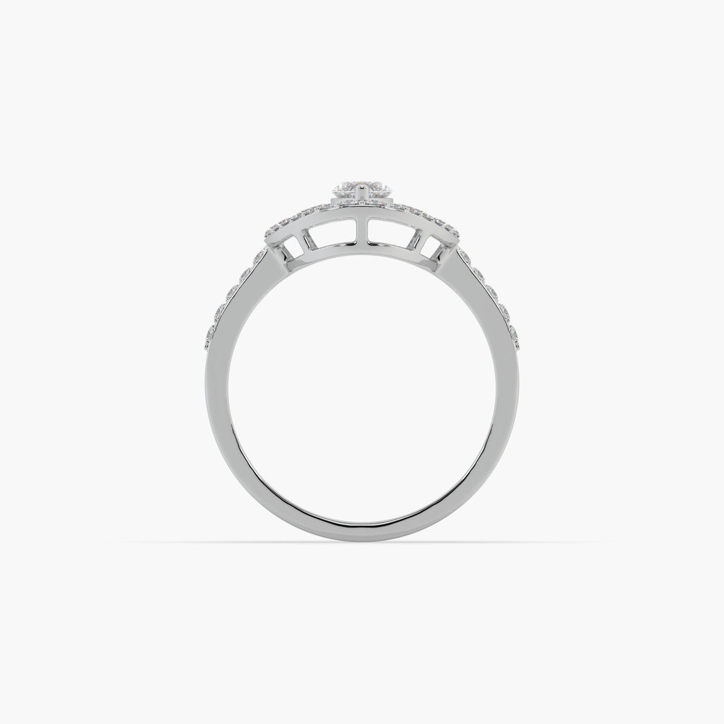 Guru Jewel's Round And Fancy Marquise Diamond Studded Silver Ring For Her