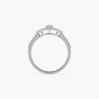 Guru Jewel's Round And Fancy Marquise Diamond Studded Silver Ring For Her