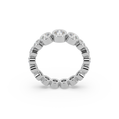 Beauteous Attractive 925 Silver And Round Diamond Studded Ladies Ring For Her