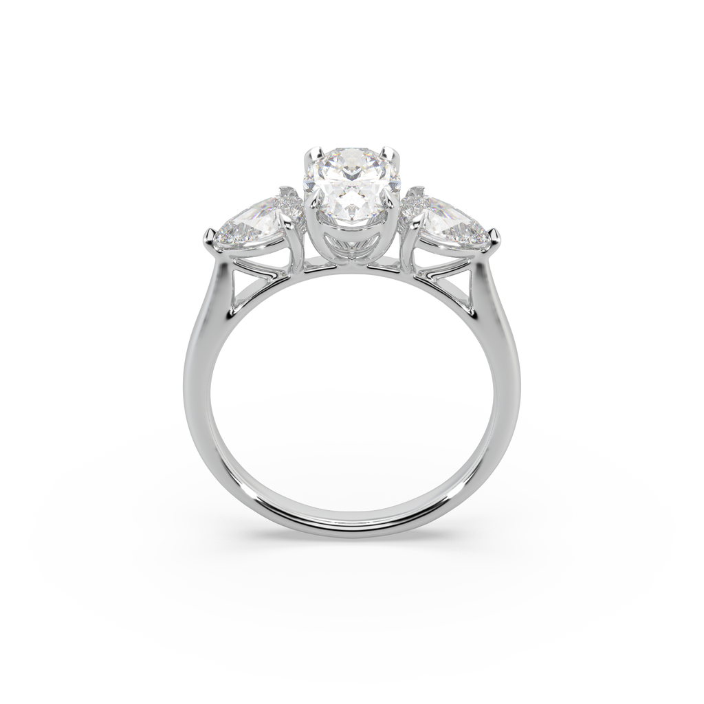 Fabulous 925 Silver Fancy Cut Fancy Diamond Studded Trending Ladies Ring For Her