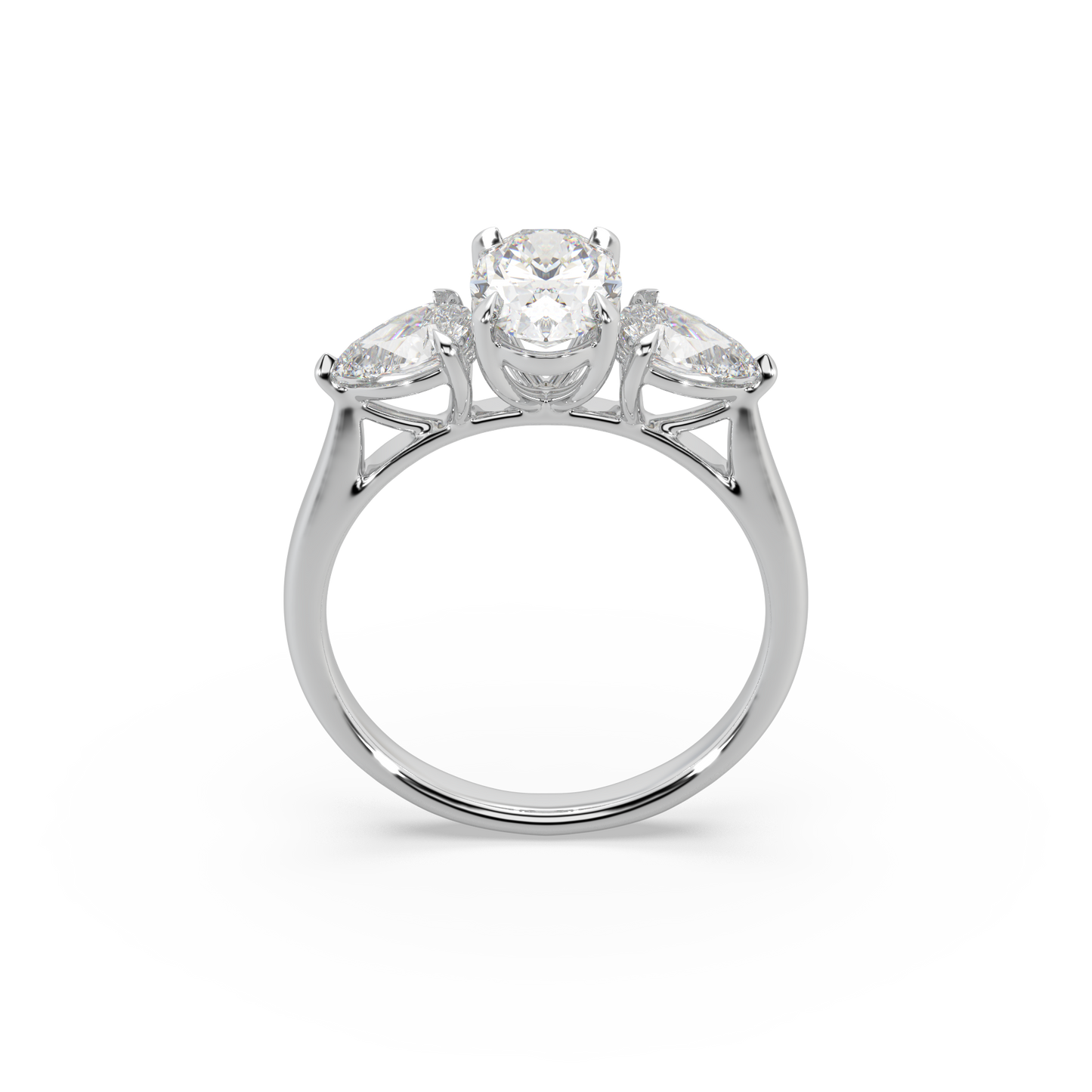 Fabulous 925 Silver Fancy Cut Moissanite Studded Trending Ladies Ring For Her