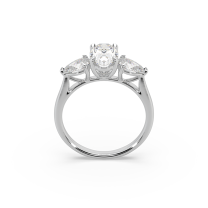Fabulous 925 Silver Fancy Cut Moissanite Studded Trending Ladies Ring For Her