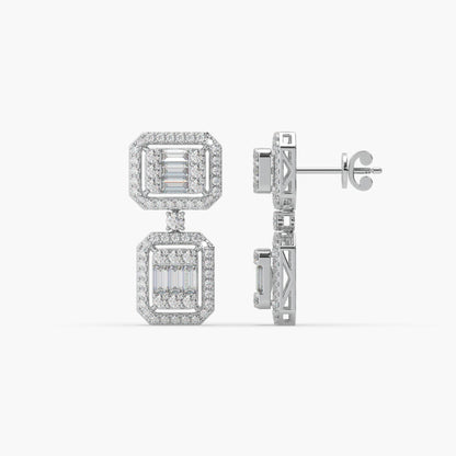 Guru Jewel's Diamond Studded Captivating Silver Earrings For Her