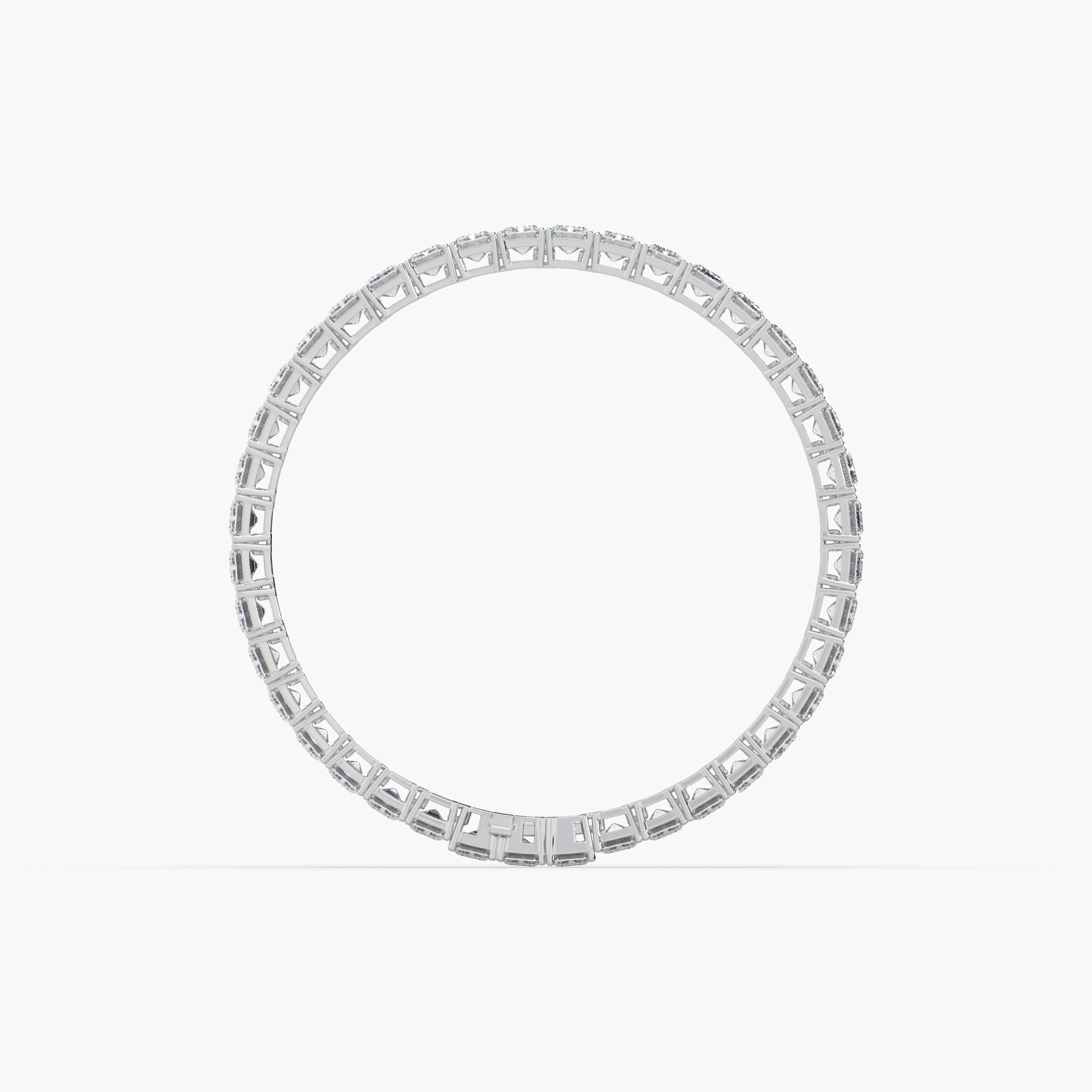 Guru Jewel's Alluring Emerald Diamond Studded Silver Tennis Bracelet