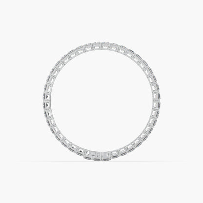 Guru Jewel's Alluring Emerald Diamond Studded Silver Tennis Bracelet