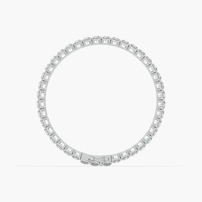 Guru Jewel's Glamorous 4.00 MM Round Solitaire Diamond Studded Silver Tennis Bracelet