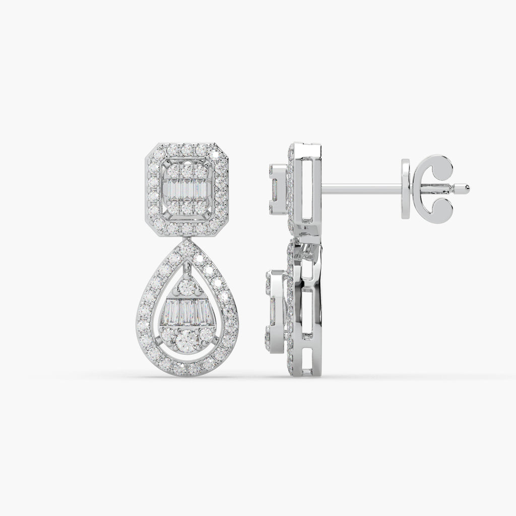 Guru Jewel's Diamond Studded Devastating Silver Earrings For Her
