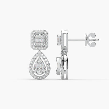 Guru Jewel's Diamond Studded Devastating Silver Earrings For Her