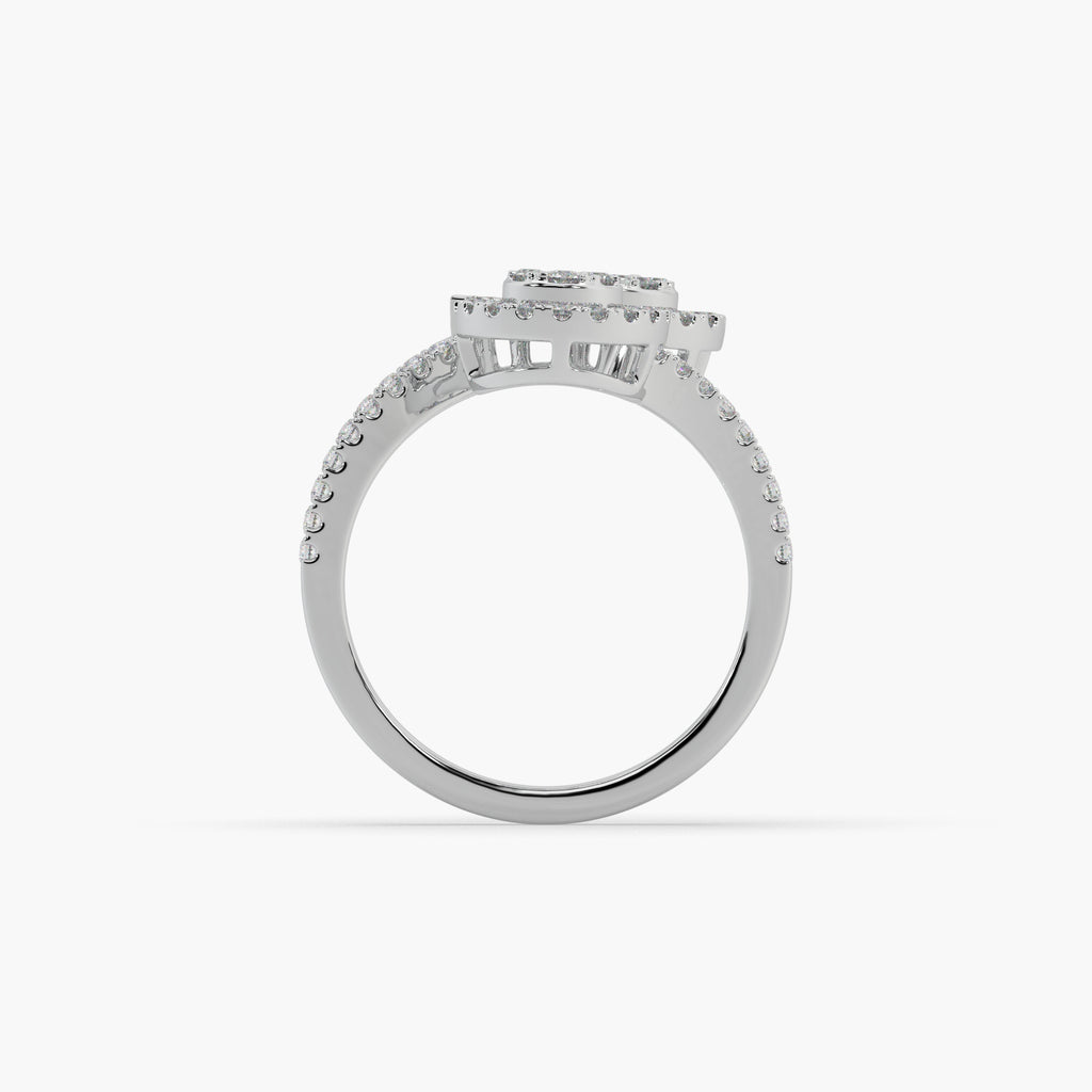 Guru Jewel's Round Diamond Studded Elegant Silver Ring For Her