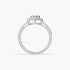 Guru Jewel's Round Diamond Studded Heart Shaped Silver Ring For Her