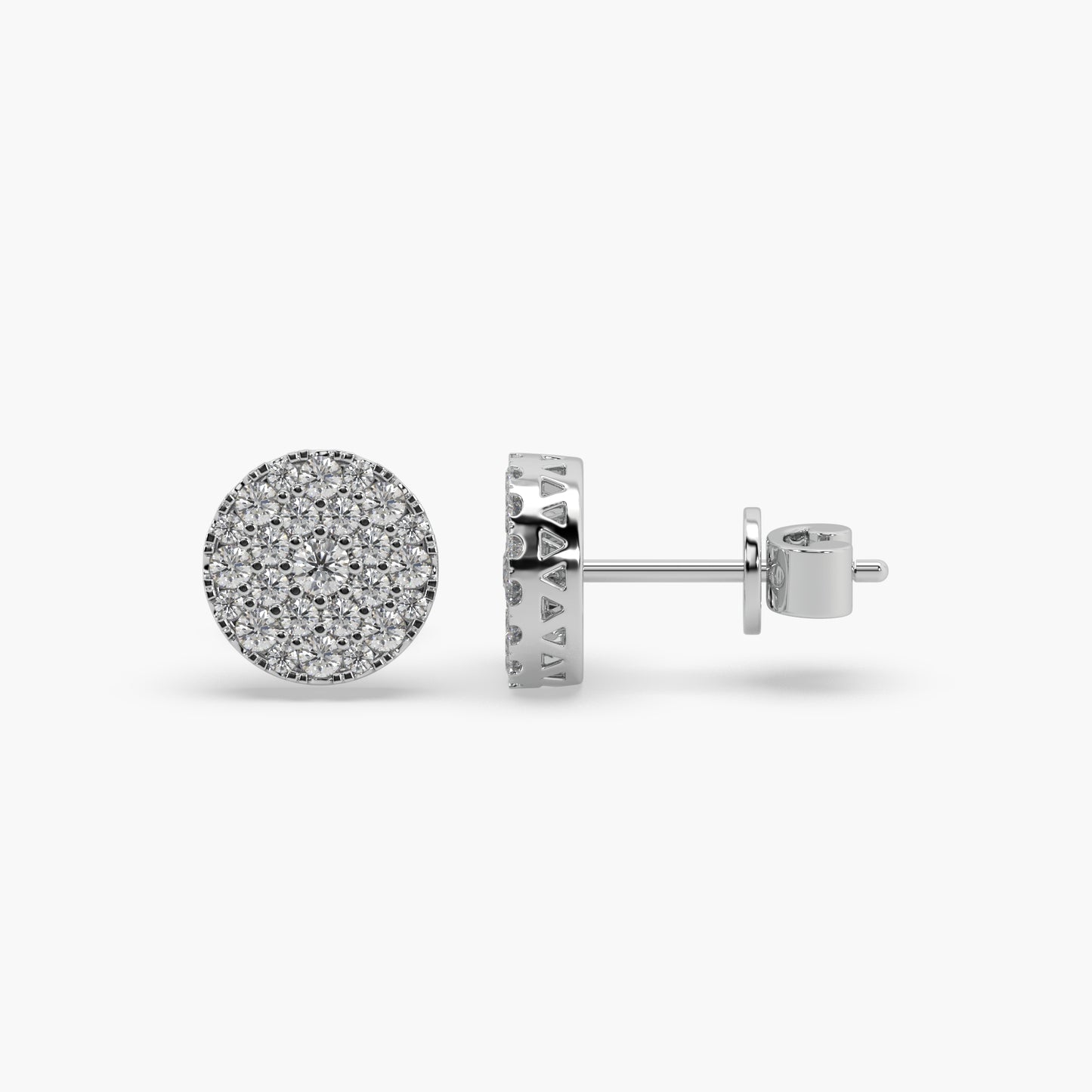 Guru Jewel's Round Diamond Studded Diamond Round Shape Earrings  For Her