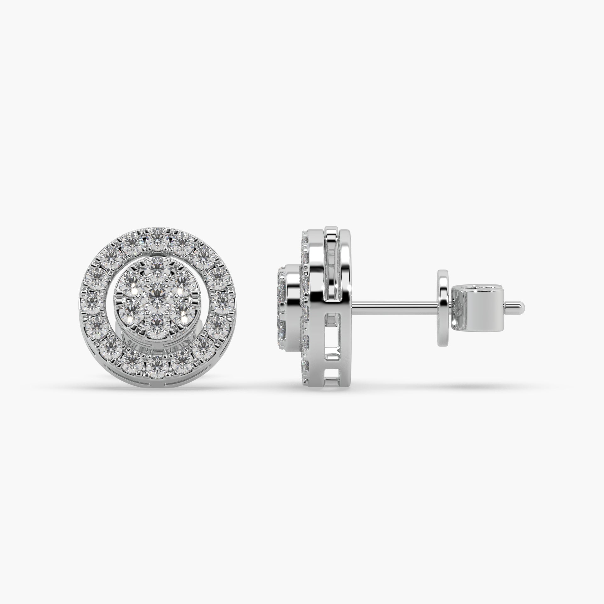 Guru Jewel's Round Diamond Studded Fascinating Design Earrings For Her