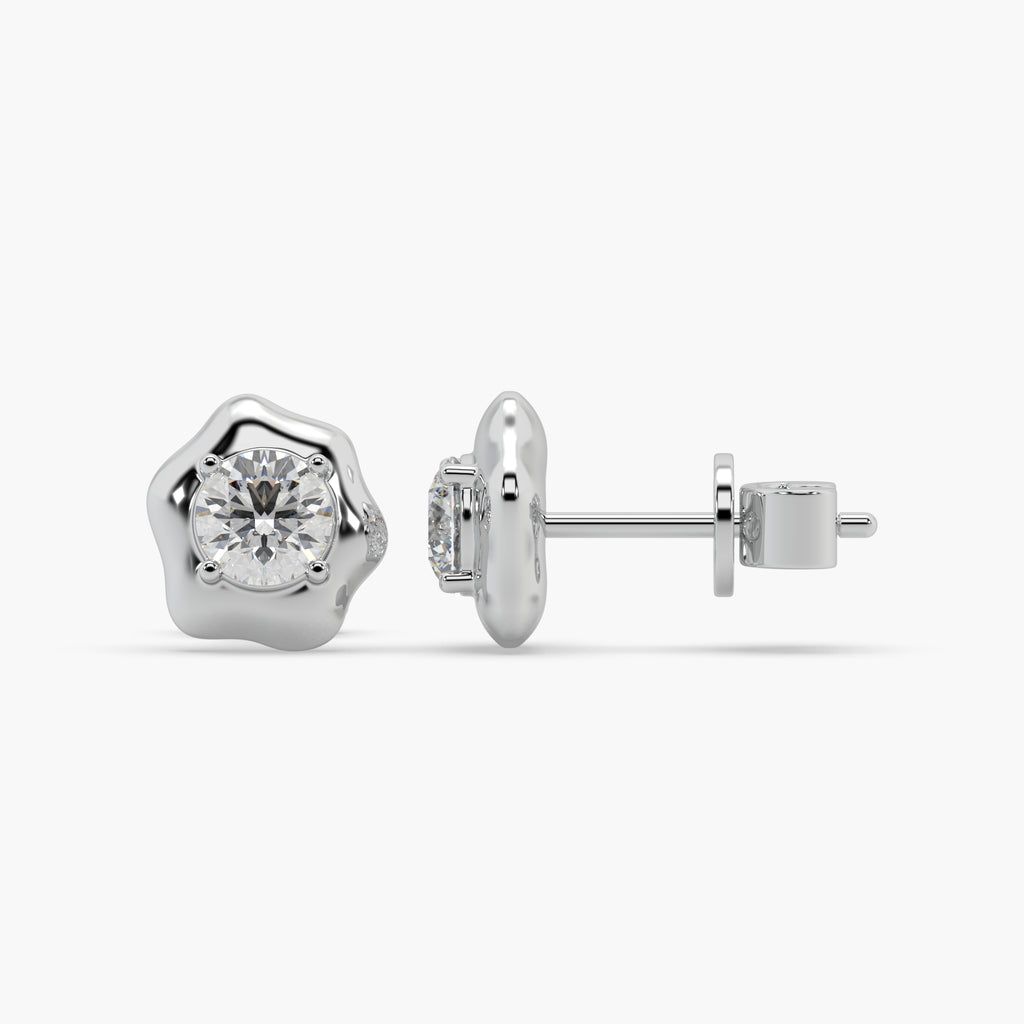 Guru Jewel's Round Solitaire Studded Fancy Shape Earrings For Her