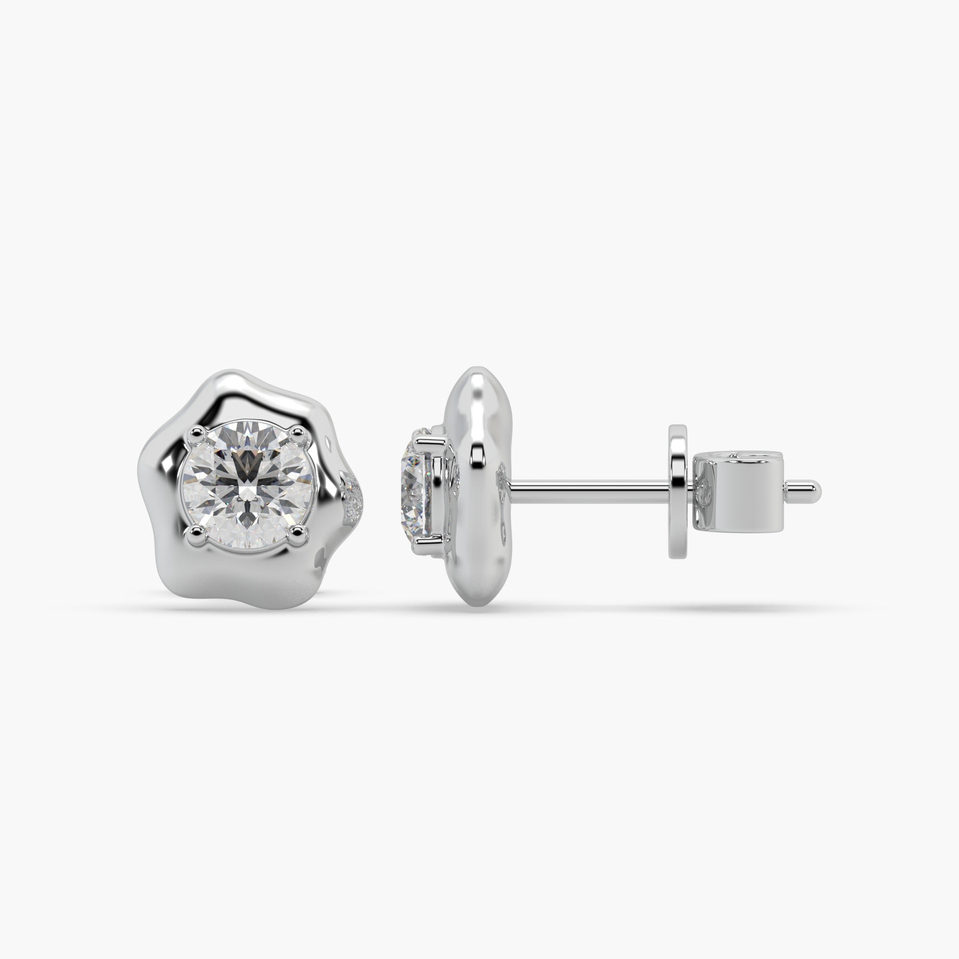 Guru Jewel's Round Solitaire Studded Fancy Shape Earrings For Her