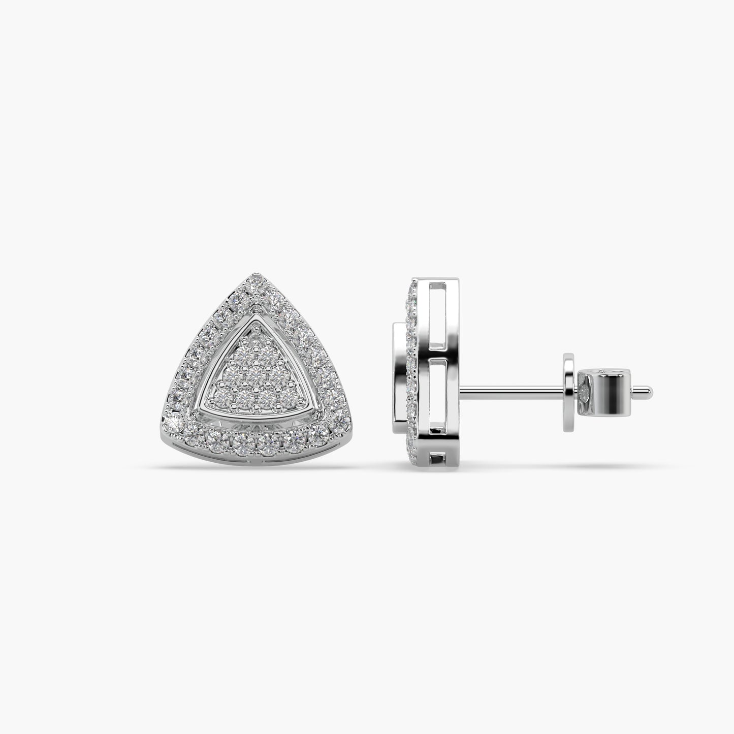Guru Jewel's Moissanite Studded Silver Earings For Her