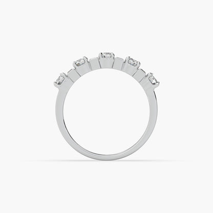 Guru Jewel's Bugget And Round Studded Silver Band Ring For Her