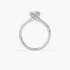 Guru Jewel's Round Solitaire Diamond Studded Silver Ring For Her