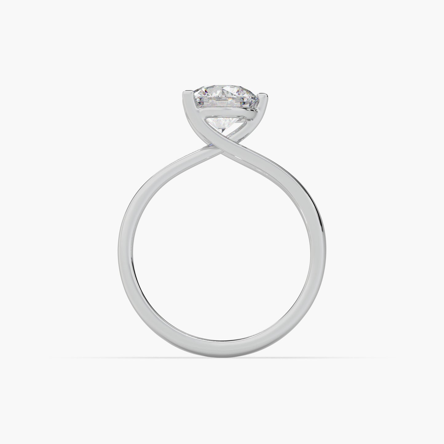 Guru Jewel's Round Solitaire Studded Exclusive Silver Ring For Her