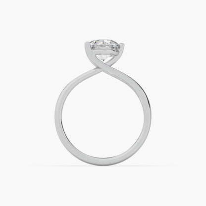Guru Jewel's Round Solitaire Studded Exclusive Silver Ring For Her