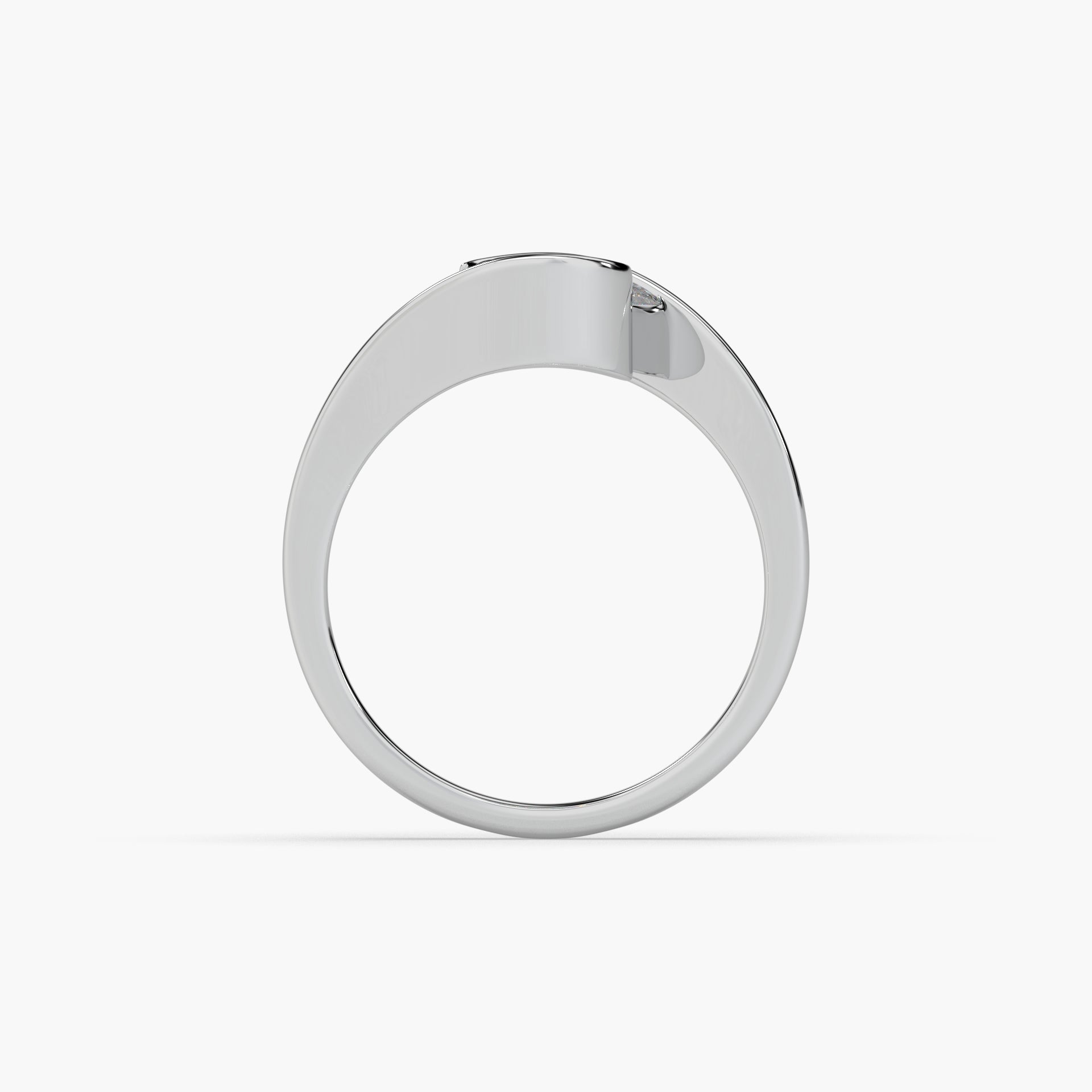 Guru Jewel's Round Solitaire Studded Exclusive Silver Ring For Her