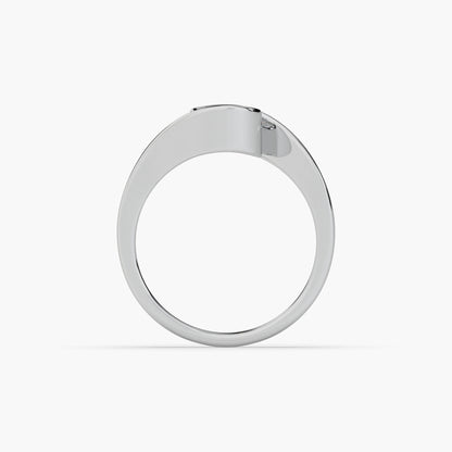 Guru Jewel's Round Solitaire Studded Exclusive Silver Ring For Her
