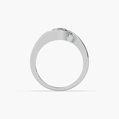 Guru Jewel's Fascinating Round Diamond Studded Silver Ring For Her