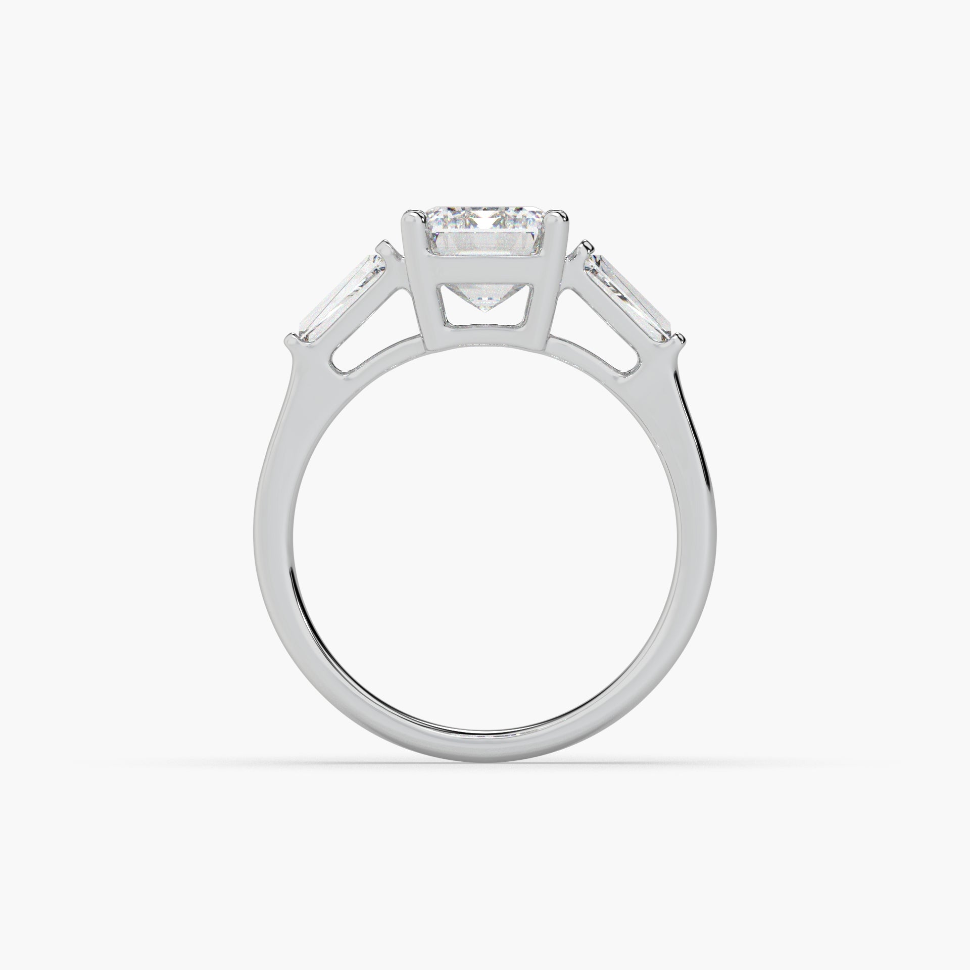 Guru Jewel's Fancy Shaped Emerald And Bugget Diamond Studded Silver Ring For Her
