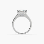 Guru Jewel's Round Solitaire Diamond Studded Exclusive Engagement Silver Sing For Her