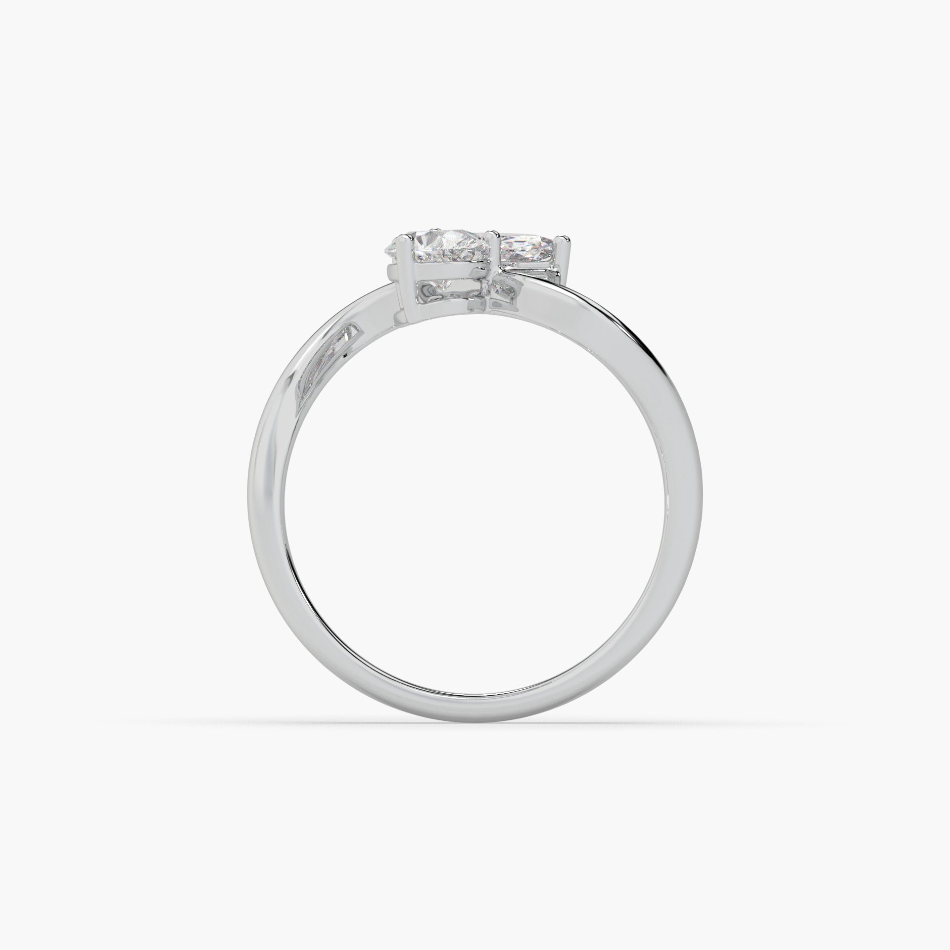Guru Jewel's Fancy Marquise And Pear Shaped Diamond Studded Silver Ring For Her
