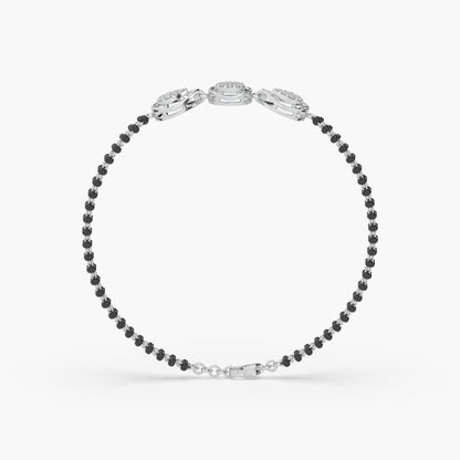 Guru Jewel's Diamond Studded Alluring Silver Mangalsutra Bracelet For Her