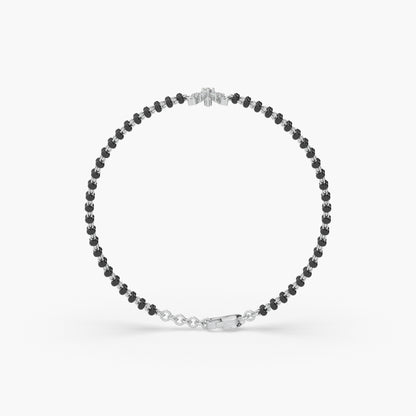 Guru Jewel's Impressive Diamond Studded Silver Mangalsutra Bracelet For Her