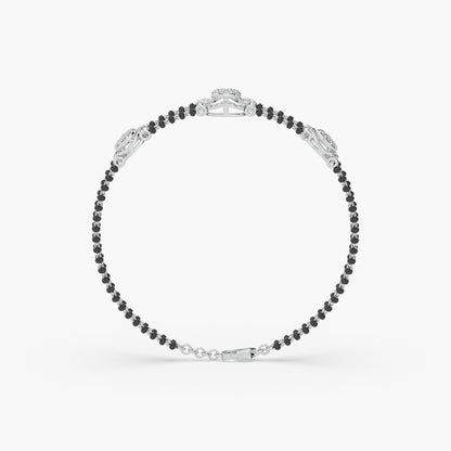 Guru Jewel's Diamond Studded Exclusive Silver Mangalsutra Bracelet For Her