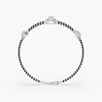 Guru Jewel's Diamond Studded Astonishing Silver Mangalsutra Bracelet For Her