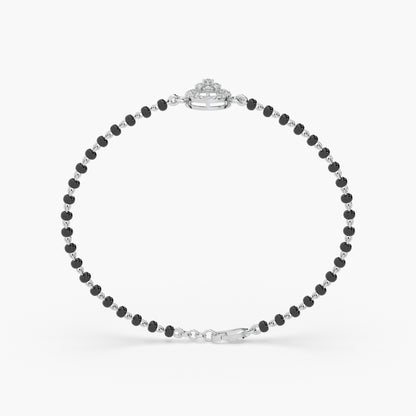 Guru Jewel's Beautiful Diamond Studded Silver Mangalsutra Bracelet For Her