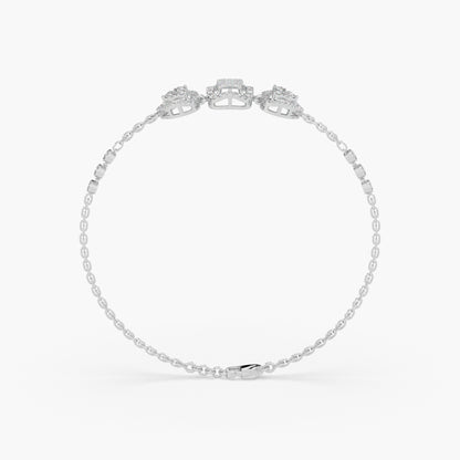 Guru Jewel's Diamond Studded Astonishing Silver Loose Bracelet For Her