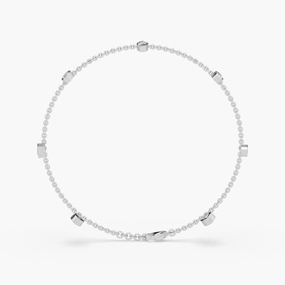 Guru Jewel's Fancy Diamond Studded Exclusive Silver Loose Bracelet For Her