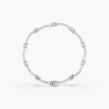 Guru Jewel's Diamond Studded Fascinating Silver Loose Bracelet For Her