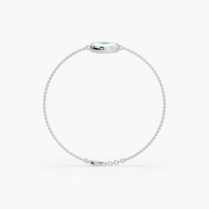 Guru Jewel's Evil Eye Stone Silber Loose Bracelet For Her