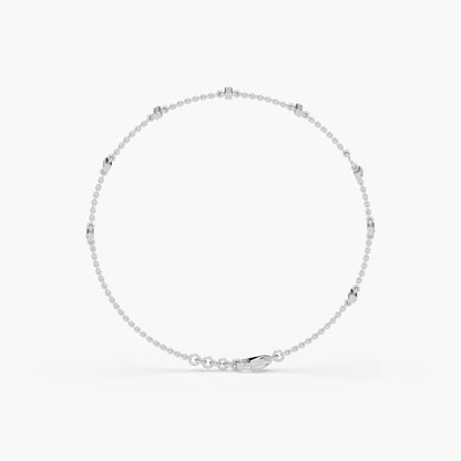 Guru Jewel's Round Diamond Studded Alluring Silver Loose Bracelet For Her