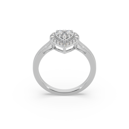 Alluring Heart Shape 925 Silver Moissanite Studded Ladies Ring For Her