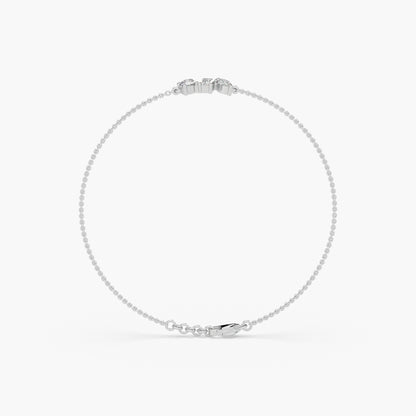 Guru jewel's Fancy Shaped Solitaire Diamond Studded Silver Loose Bracelet For Her