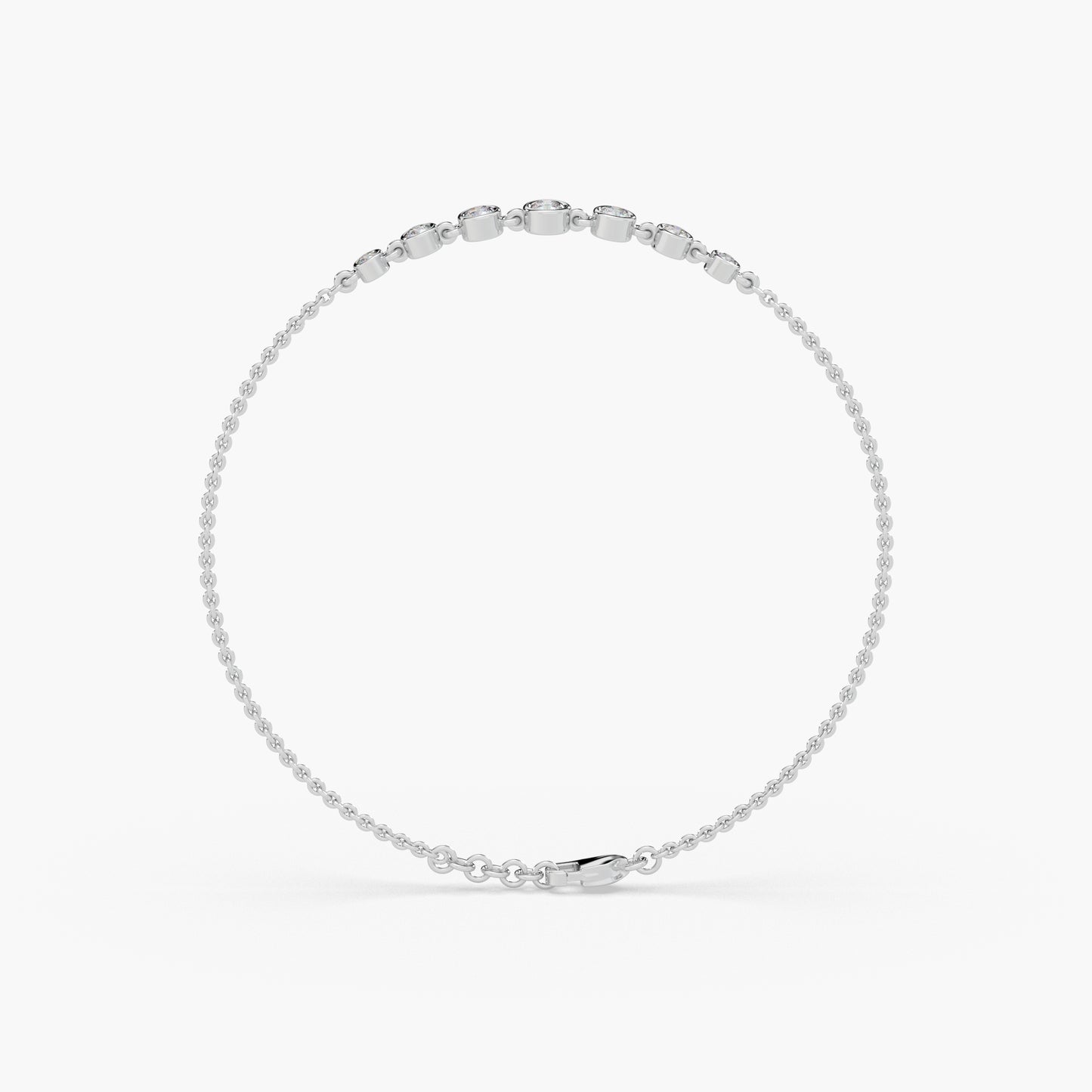 Guru Jewel's Round Diamond Studded Exclusive Silver Bracelet For Her