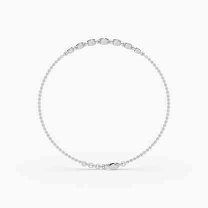 Guru Jewel's Round Diamond Studded Exclusive Silver Bracelet For Her