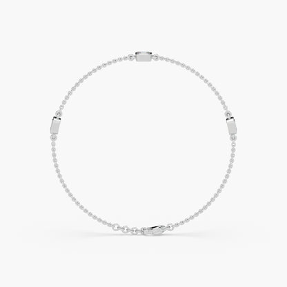 Guru Jewel's Fascinating Fancy Shaped Diamond Studded Silver Bracelet For Her