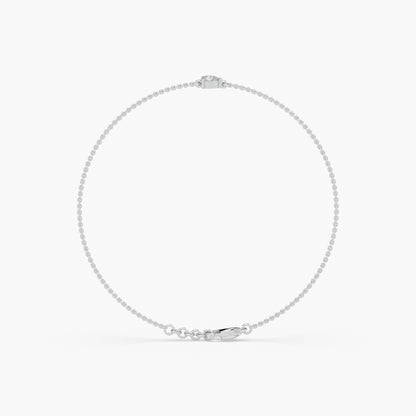 Guru Jewel's Fancy Pear Shaped Diamond Studded Silver Loose Bracelet For Her